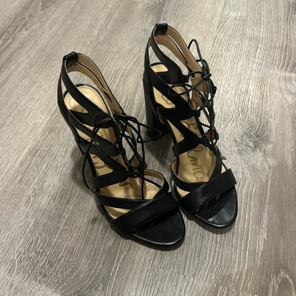 Sam Edelman black cage heels